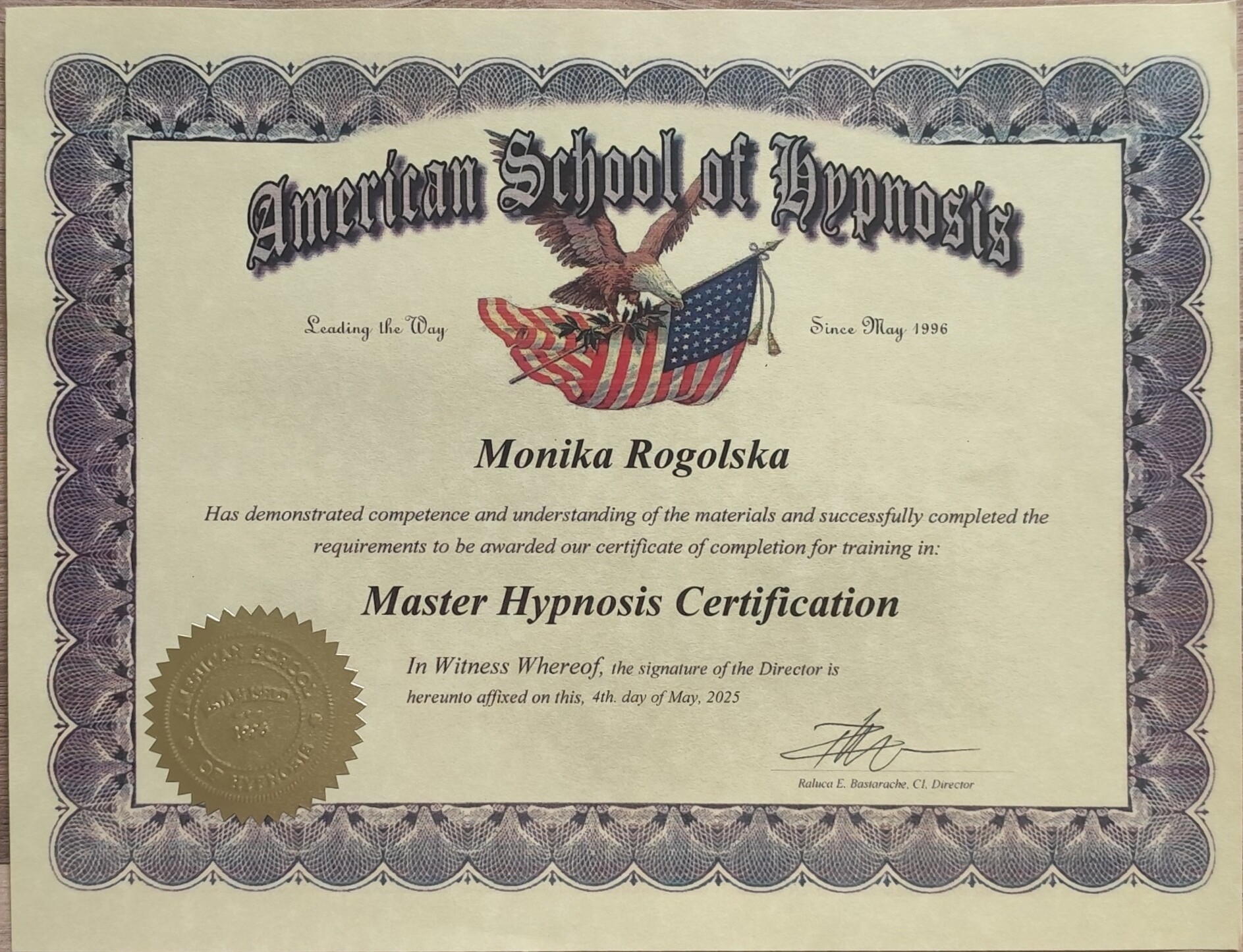 Zawodowy hipnoterapeuta master