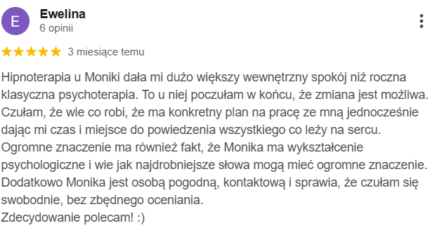 Opinia google Ewelina