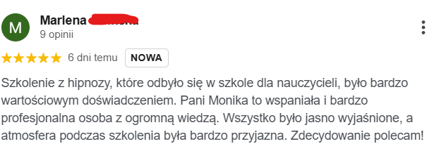 Opinia google Marlena J.